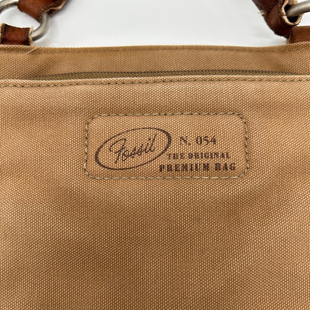 Fossil Original Premium Durable Canvas Crossbody Bag No. 54 Brown Leather Trim - Picture 4 of 13